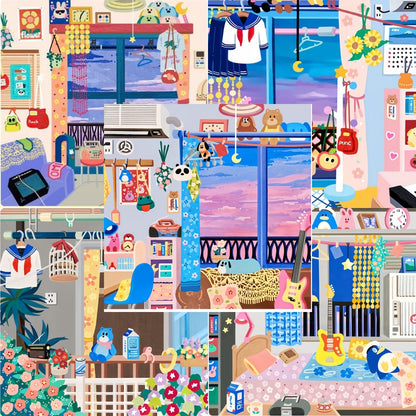 Dream in My Dreamy Room 3D Sticker | 5 Cute Miniature Scenes