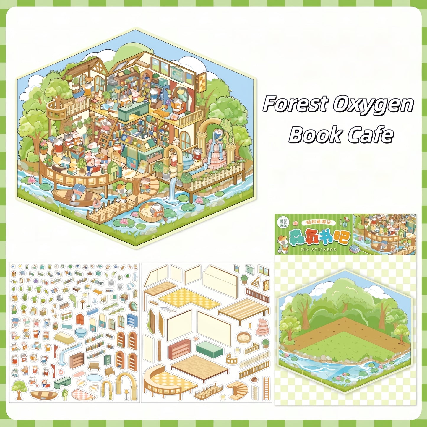 Postcards from Paradise 3D Sticker | 4 Cute Miniature Scenes