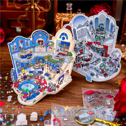 Theater Hotel 3D Sticker | 2 Cute Miniature Scenes