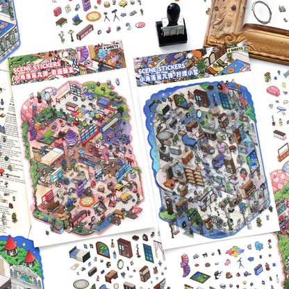 Dream Home 3D Sticker | 2 Cute Miniature Scenes