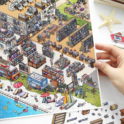 Tides & Tales 3D Sticker | 4 Cute Miniature Scenes