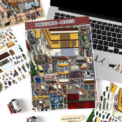 City Streetscape 3D Sticker | 3 Cute Miniature Scenes