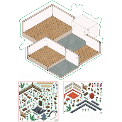 Palace Willow 3D Sticker | 4 Cute Miniature Scenes