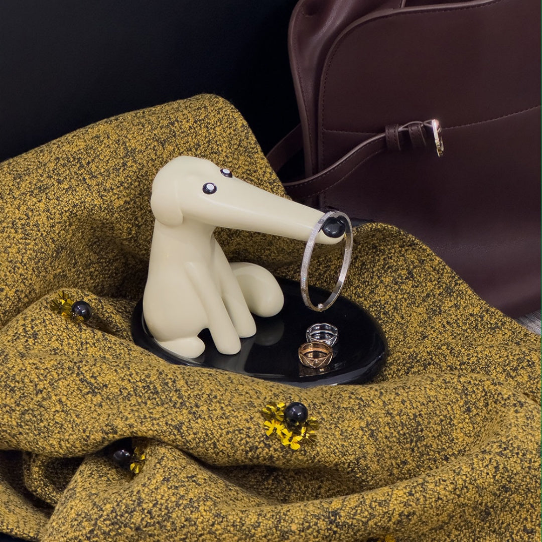 Long-Nose Dog Key Holder Magnetic Storage Entryway Desktop Tray