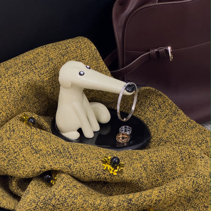 Long-Nose Dog Key Holder Magnetic Storage Entryway Desktop Tray