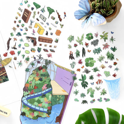 Little Exhibition 3D Sticker | 4 Cute Miniature Scenes