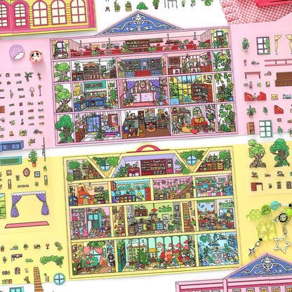 Simulation Management 3D Sticker | 2 Cute Miniature Scenes