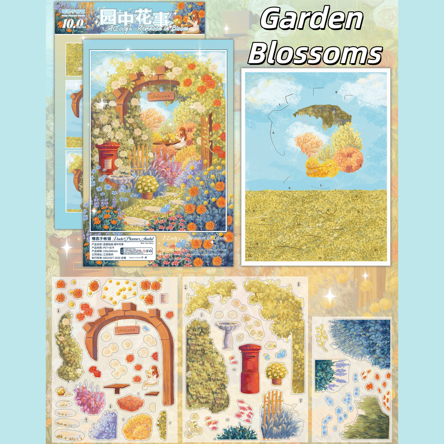 Blossom & Melody Tales 3D Sticker | 4 Cute Miniature Scenes