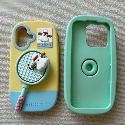 Badminton and Tennis Stand Silicone Phone Case