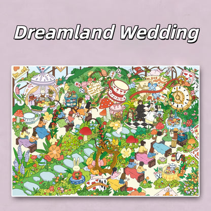 Grand Wedding 3D Sticker | 4 Cute Miniature Scenes