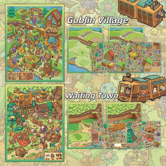 Forest Kingdom 3D Sticker | 2 Cute Miniature Scenes