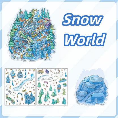 Four Season Park 3D Sticker | 4 Cute Miniature Scenes