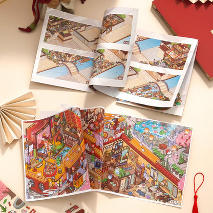 Eight-Fold Ancient Scenes 3D Sticker | 2 Cute Miniature Scenes