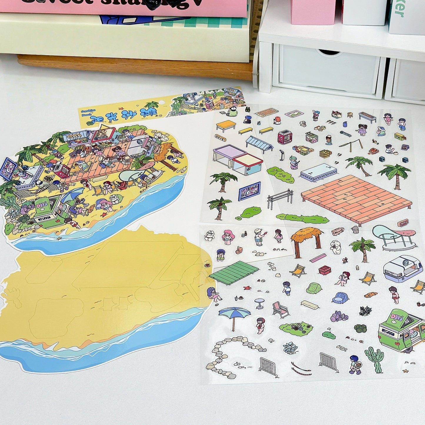 Leisurely Day 3D Sticker | 4 Cute Miniature Scenes
