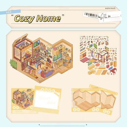 Daydream Apartment 3D Sticker | 3 Cute Miniature Scenes