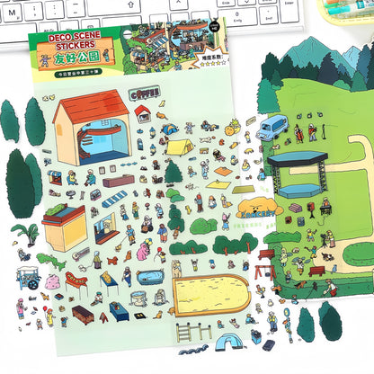 Simulation Management 3D Sticker | 2 Cute Miniature Scenes