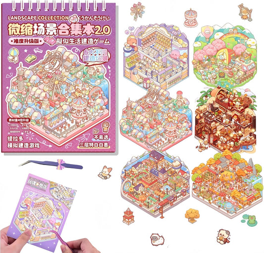 DIY 3D Sticker Material Book  – 1.0 (20 Scenes) | 2.0 A (6 Scenes) | 2.0 B (6 Scenes)