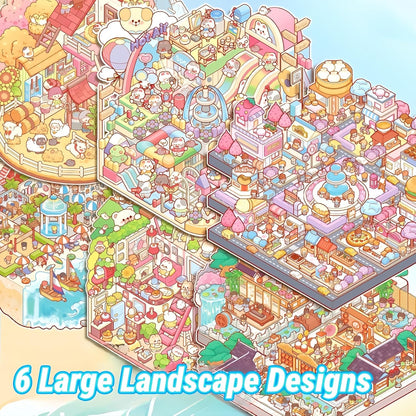DIY 3D Sticker Material Book  – 1.0 (20 Scenes) | 2.0 A (6 Scenes) | 2.0 B (6 Scenes)