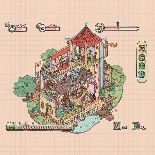 Timeless Journeys 3D Sticker | 4 Cute Miniature Scenes