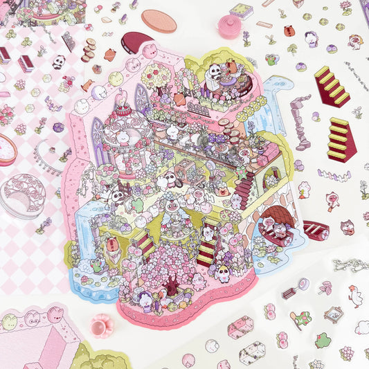 Wonderland Tales 3D Sticker | 4 Cute Miniature Scenes