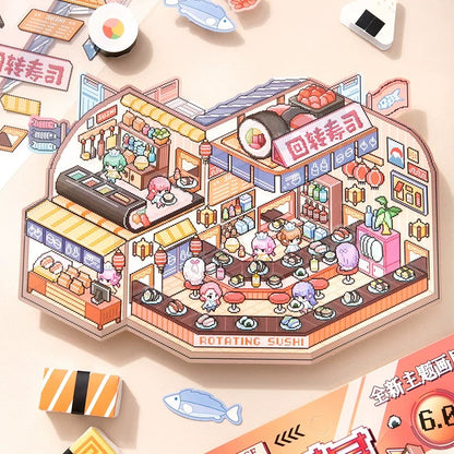 Pixel Adventures 3D Sticker | 2 Cute Miniature Scenes