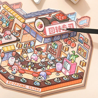 Pixel Adventures 3D Sticker | 2 Cute Miniature Scenes