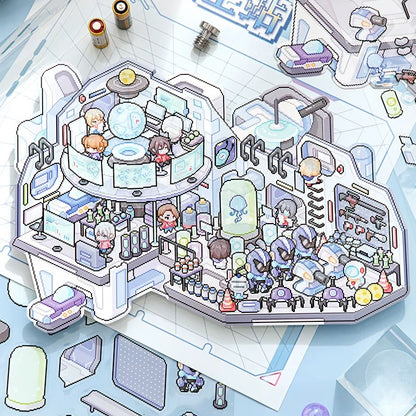 Pixel Adventures 3D Sticker | 2 Cute Miniature Scenes