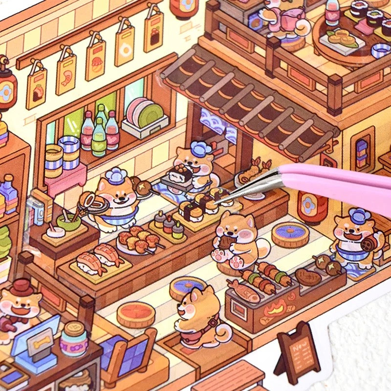 Critter Caravan 3D Sticker | 4 Cute Miniature Scenes