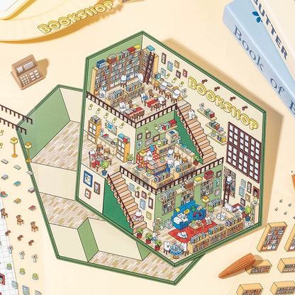 Fantasy World 3D Sticker | 2 Cute Miniature Scenes