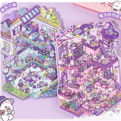 MiniVerse Mansion 3D Sticker | 4 Cute Miniature Scenes