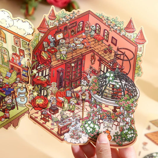Le Petit Voyage 3D Sticker | 4 Cute Miniature Scenes