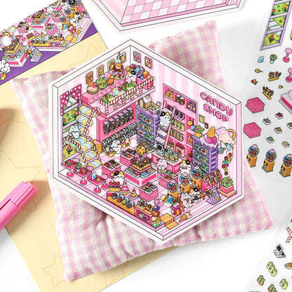 Fairytale Bazaar 3D Sticker | 4 Cute Miniature Scenes