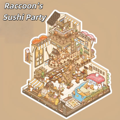 Little Wonder Rooms 3D Sticker Scenes | 4 Cute Miniature Scenes