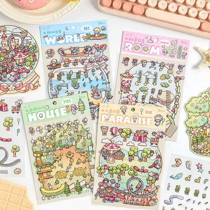Tiny Dreamscape 3D Sticker | 4  Cute Miniature Scenes