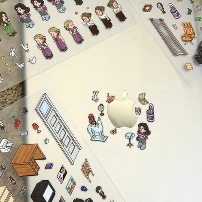 Cozy Days with Friends 3D Sticker | 2 Cute Miniature Scenes