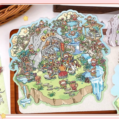 Four Masterpieces 3D Sticker | 2 Cute Miniature Scenes