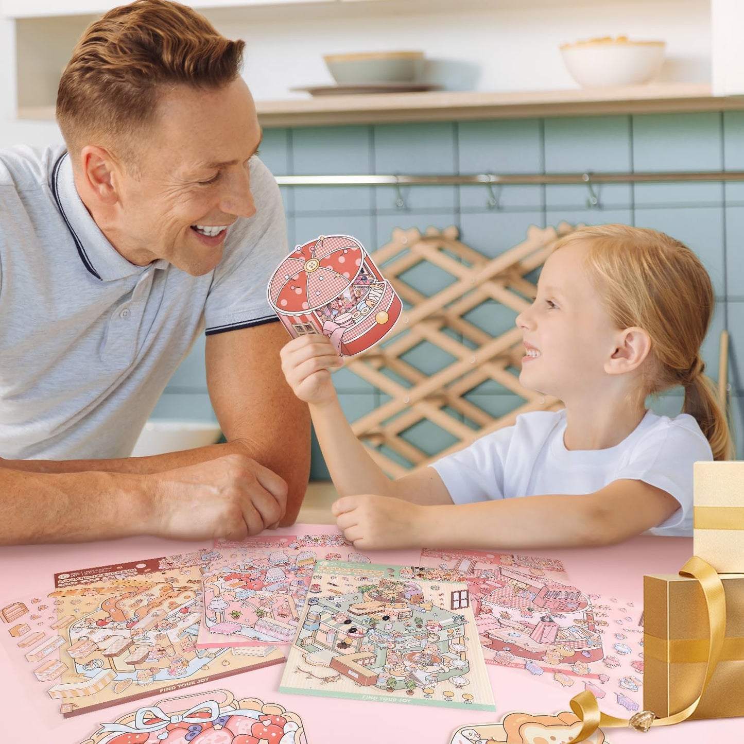 Simulation Management 3D Sticker | 2 Cute Miniature Scenes