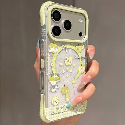 Star Green Apple Acrylic Phone Case