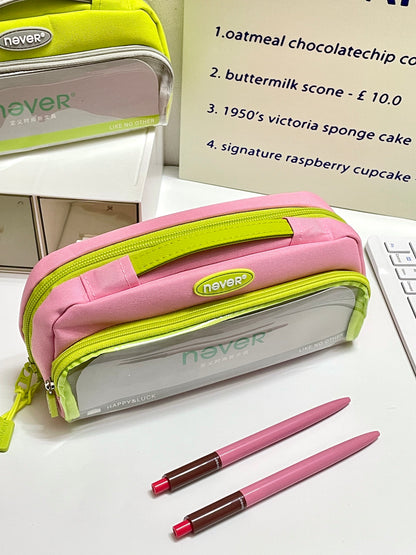 Super Capacity Candy Color Pencil Case