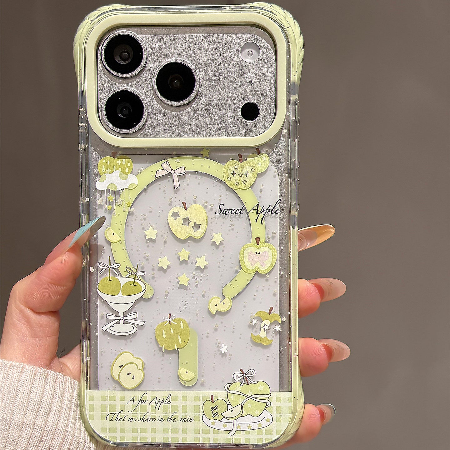 Star Green Apple Acrylic Phone Case