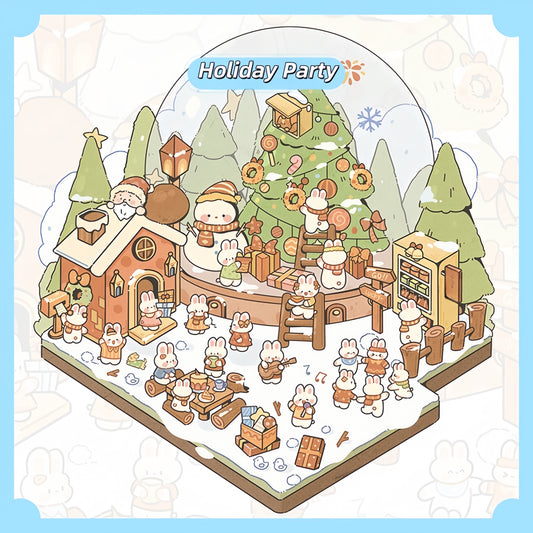 Pocket Hill Town 3D Sticker | 4 Cute Miniature Sticker