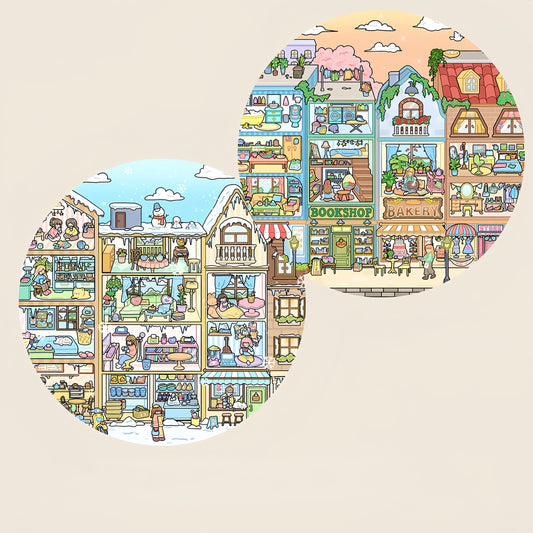 Street Corner 3D Sticker | 2 Cute Miniature Scenes