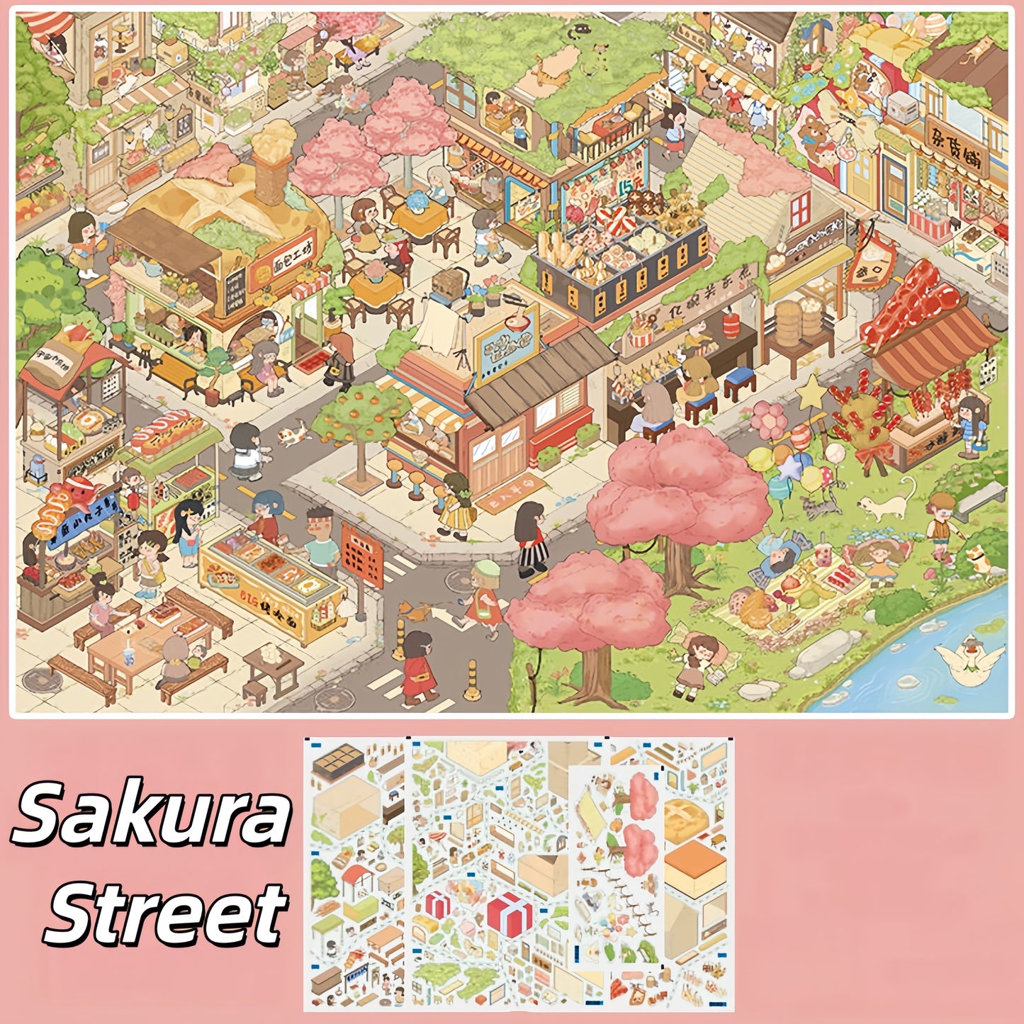 Urban Tapestry 3D Sticker | 8 Cute Miniature Scenes