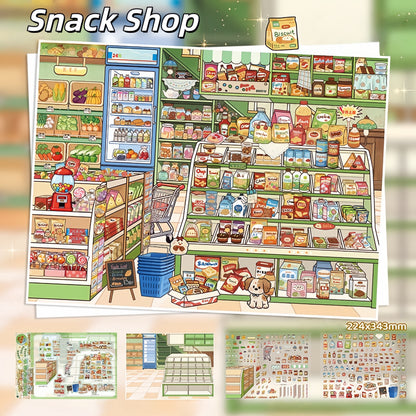 Shelf Display 3D Sticker | 4 Cute Miniature Scenes
