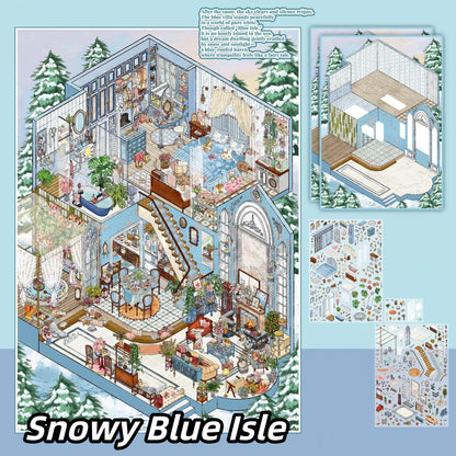 Along the Lane 3D Sticker | 5 Cute Miniature Scenes