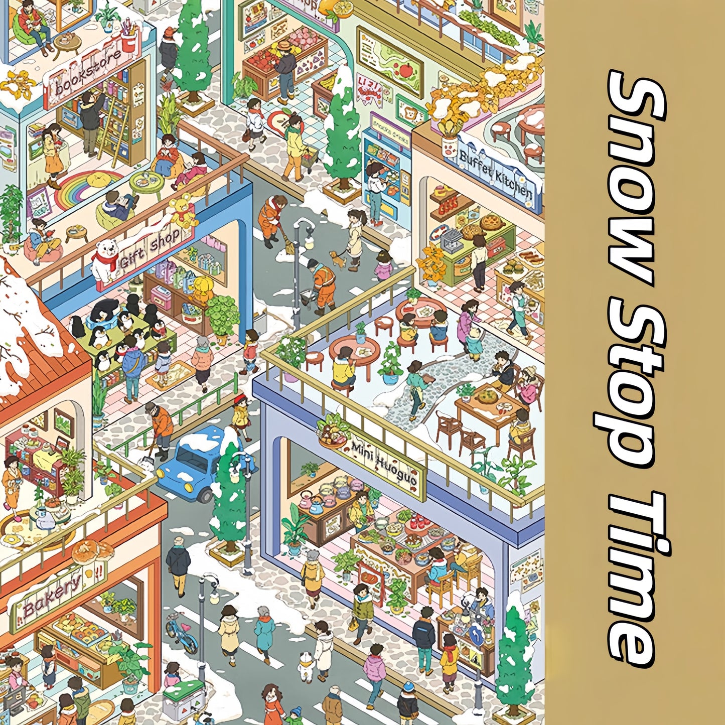 Street Scene 3D Sticker | 8 Cute Miniature Scenes