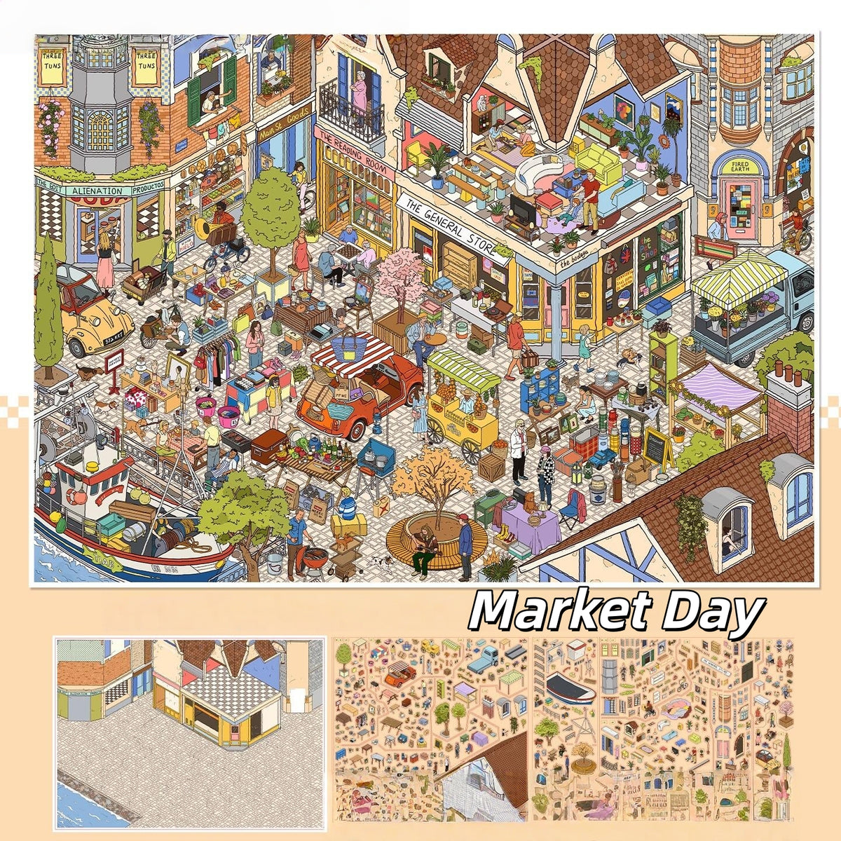 Little Worlds 3D Sticker | 4 Cute Miniature Scenes