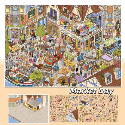 Little Worlds 3D Sticker | 4 Cute Miniature Scenes