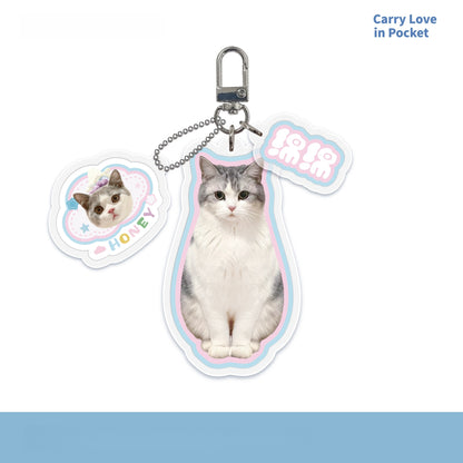 Custom Pet Photo Acrylic Bag Charm Keychain