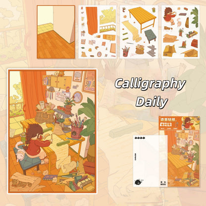 Heibao's Daily Life 3D Sticker | 4 Cute Miniature Scenes